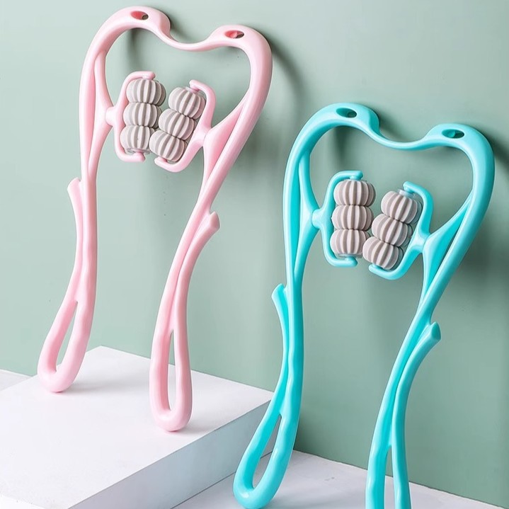 6 Triggers Cervical Spine Massager Roller Manual Pressure Point Therapy Neck Back Leg Massager Pain Fatigue Relief for Lumbar Lneading Household Relaxation